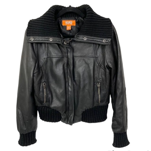 KORS Michael Kors Jackets & Blazers - KORS Michael Kors Genuine Leather Jacket, Size L, Black, Pristine Condition